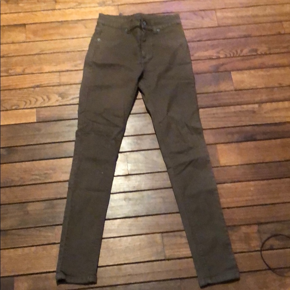 High waisted olive green Carmar jeans